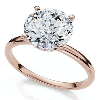 Pompeii3 Certified 2 1/10Ct Hidden Halo Diamond Engagement Ring 14k Gold or Pt Lab Grown
