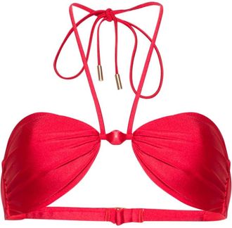 Cult Gaia Euphrasia beaded bikini top - women - Polyamide/Elastane/Recycled Polyamide/Spandex/Elastane - M - Red