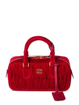 Miu Miu Borsa tote Arcadie matelass&eacute; - Rosso