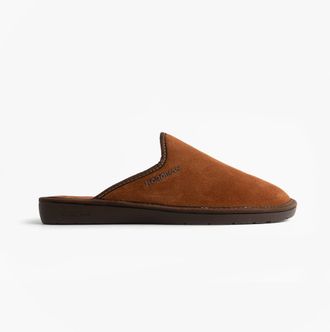 Nordikas 131 Mens Suede Mule Slippers Brown Leather - Size UK 10.5