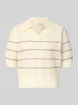 OPUS Strickshirt aus Viskose-Mix mit Polokragen Modell Pringi in Ecru, Gr&ouml;&szlig;e 36