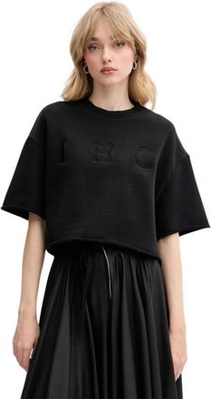 Iro Linda Logo-print Katoenen T-shirt - Dames - T-shirts - Zwart - M - Katoen - Tops