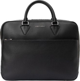 Orciani Slim Business Bag - Heren - Laptoptassen - Zwart - ONE Size - Leer - Tassen