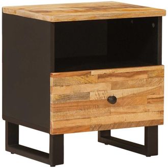 vidaXL Bed cabinet with Drawer Brown 40 x 33 x 46 cm Solid Mango Wood vidaXL