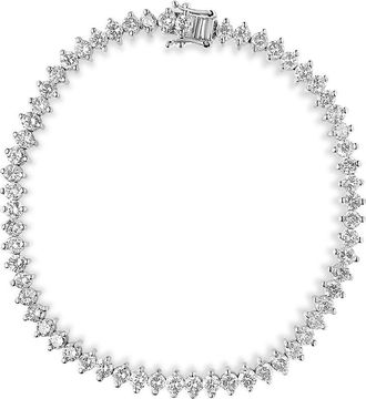 House of Brilliance 14K White Gold 5 1/2 Cttw Round Diamond 2-Prong Tennis Bracelet