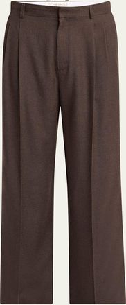 The Row Mens Oberyn Cashmere and Silk Flannel Pleated Trousers