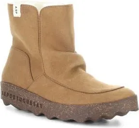 FLY London Cuff Faux Shearling Bootie in Cognac Eco Suede at Nordstrom Rack, Size 8-8.5Us / 39Eu