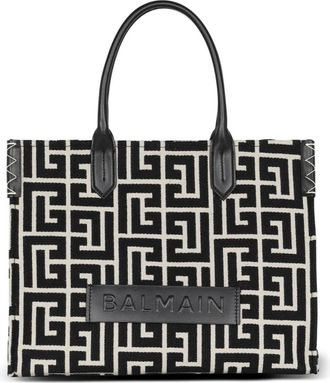 Balmain B-Army 42 Monogram Jacquard Tote Bag - Bags - Mujer - Negro - ONE SIZE