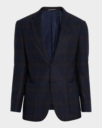 Emporio Armani Men & apos;s Wool Plaid G Line Sport Coat