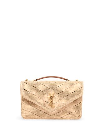 Saint Laurent Loulou Medium Raffia Bag