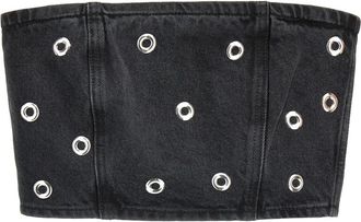 Rotate Studded Denim Top - Dames - Tops zonder mouwen - Zwart - M - Denim - Tops