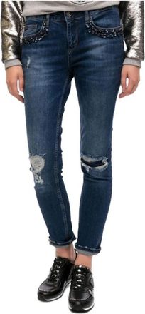 Liu Jo Destroyed Boyfriend Jeans met Juweelzakken - Dames - Skinny Jeans - Blauw - W31 - Katoen - Jeans