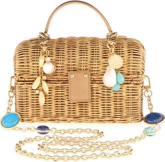 Judith Leiber Isla Sea Charms Wicker Basket Handbag in Champagne Champagne at Nordstrom