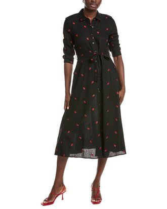 Ellen Tracy Linen-Blend Belted Shirtdress