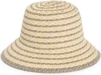 San Diego Hat Company Stripe Straw Bucket Hat in Natural at Nordstrom Rack