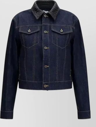 Bottega Veneta denim jacket with leather collar