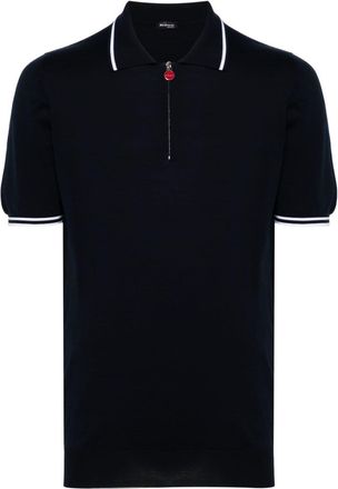 Kiton zip-up cotton polo shirt - men - Cotton - S - Blue
