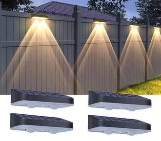 OEM Juego De 4 Luces Solares Para Pared De Jard&iacute;n, Iluminaci&oacute;n Exterior De Tres Colores Para Vallas, Iluminaci&oacute;n Ambiental Para Paredes De Jard&iacute;n