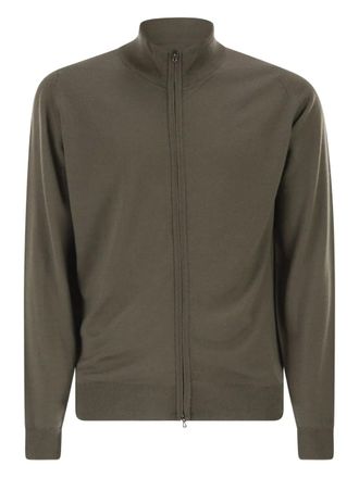 John Smedley Maclean zip-up cardigan - Green