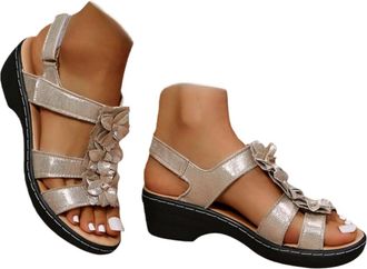 Generic Sandals for Women Size 6 White Wide Fit Sandals Wide Fit Sandal for Women Womens Orthopedic Open Toe Walking Slide with Arch Support Wedge Summer Walk