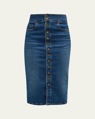 Ramy Brook Karter Denim Midi Skirt