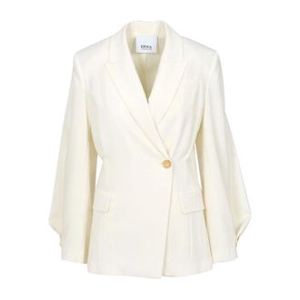 Erika Cavallini Semi Couture Semi-Couture Jas - Dames - Blazers - Beige - M - Wol - Jassen