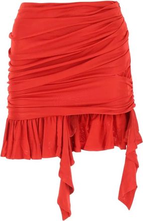 ADĀMO Andrea Adamo Viscose Mini Skirt - Dames - Korte rokken - Rood - S - Rokken