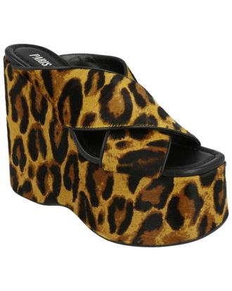 PARIS TEXAS Leopard Haircalf Mule