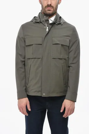 Corneliani CIRCLE Windbreaker with Utility Pockets and Hood Corneliani