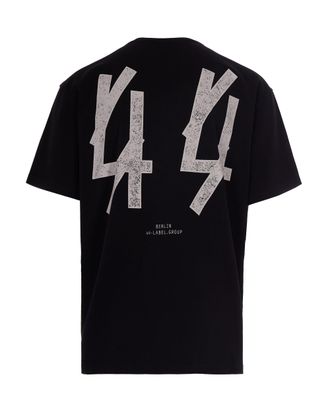 44 Label Group Logo-Printed Cotton T-Shirt - Black