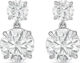 Diana M. Jewels 14KT WG 15.00 Ct TW of Lab grown round diamonds drop earrings