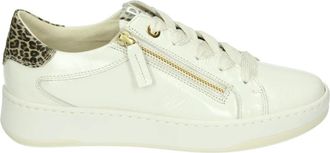DL Sport Sportieve lage damessneakers wit leer - Dames - Sneakers - Wit - 38 EU - Leer - Schoenen
