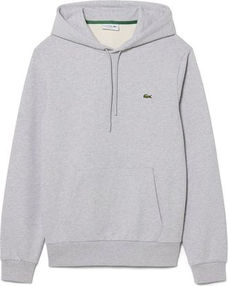 Lacoste Lightweight Cotton Fleece Pullover Hoodie in Silver Chine at Nordstrom, Size 6