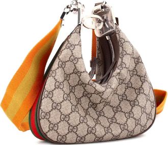 Gucci Attache Shoulder Bag GG Coated Canvas Small hobo bag - Bruin