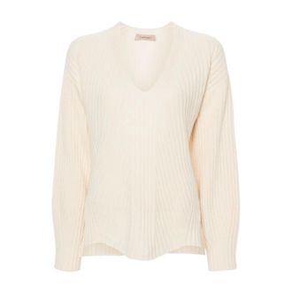 Twinset V-neck Knitwear, female, Beige, Size: S V-neck Knitwear