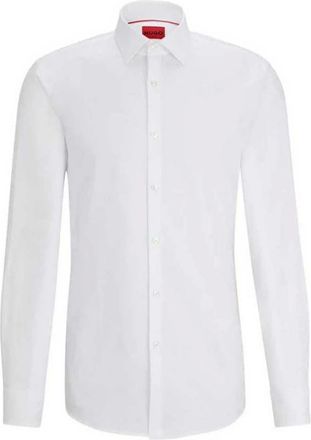 HUGO BOSS Overhemden, Heren, Wit, 6Xl, Wit casual herenshirt