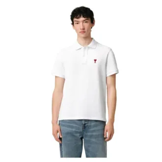 Ami Polo Shirts, male, White, Size: XL Accessories