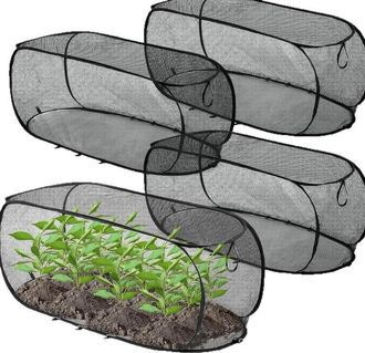 No Brand 4 Piezas - Cubierta Gruesa De Pe Para Plantas - Tela De Invernadero Con Cremallera - Para Bancales Elevados, Frutas Y Verduras - 90 X 35 X 45 Cm