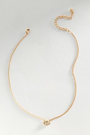Anthropologie Bezel-Set Crystal Pendant Necklace
