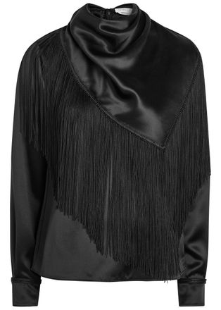 Gabriela Hearst Anderson Scarf-effect Draped Silk top - Black - 42 (UK10 / S)