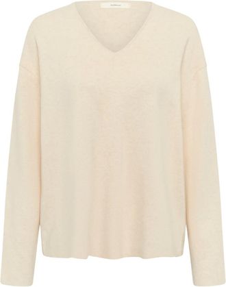 Inwear Tilda V-neck Trui - Dames - V-hals truien - Beige - L - Katoen - Truien & Vesten