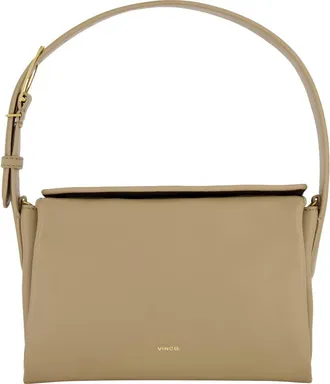 Vince Sidney Boxy Nappa Leather Shoulder Bag in Sandtrail at Nordstrom