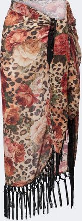Alexandra Miro Adriano fringed printed beach cover-up