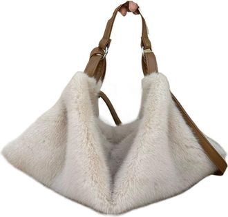 Generic Womens Plush Bags Plush Crossbody Bag Womens Single Shoulder Handbag Large Capacity Casual Autumn Winter Fashionable All-Match(Color 05)