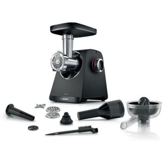 Bosch Picadora De Carne Serie 4 Mfws430b - 3 Rejillas De Picadora - Marcha Atr&aacute;s - Negro