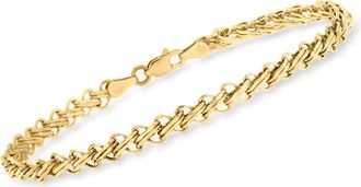 Ross-Simons 14kt Yellow Gold Double-Bar Link Bracelet