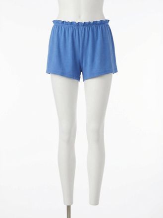 Z Supply Dawn Silky Soft Knit Smocked Short In Bay Blue