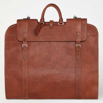 Brunello Cucinelli Mens Copper Leather Briefcase Bag