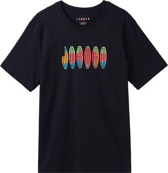 Nike Jordan Air Jordan Alphabet Round Neck Short Sleeve T-Shirt Mens Black DQ7367-010
