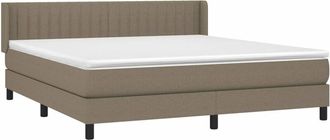 vidaXL Vidaxl - Cama Box Spring Con Colch&oacute;n Tela Gris Taupe 160x200 Cm